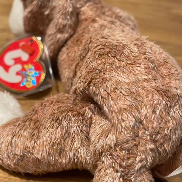 Ty Beanie Babies Sniffer Dog Brown White Soft 2000 – New Tag Protector VINTAGE - Picture 6 of 9